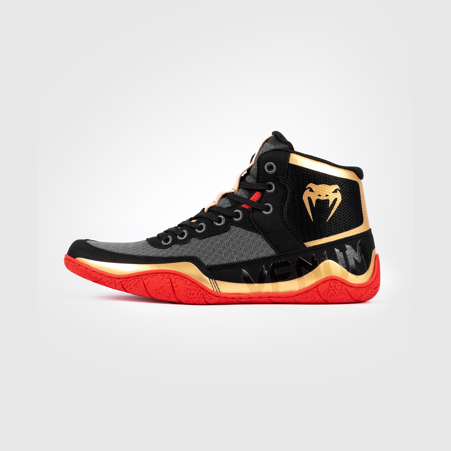 Venum Elite Worstelschoenen - Zwart/Goud/Rood