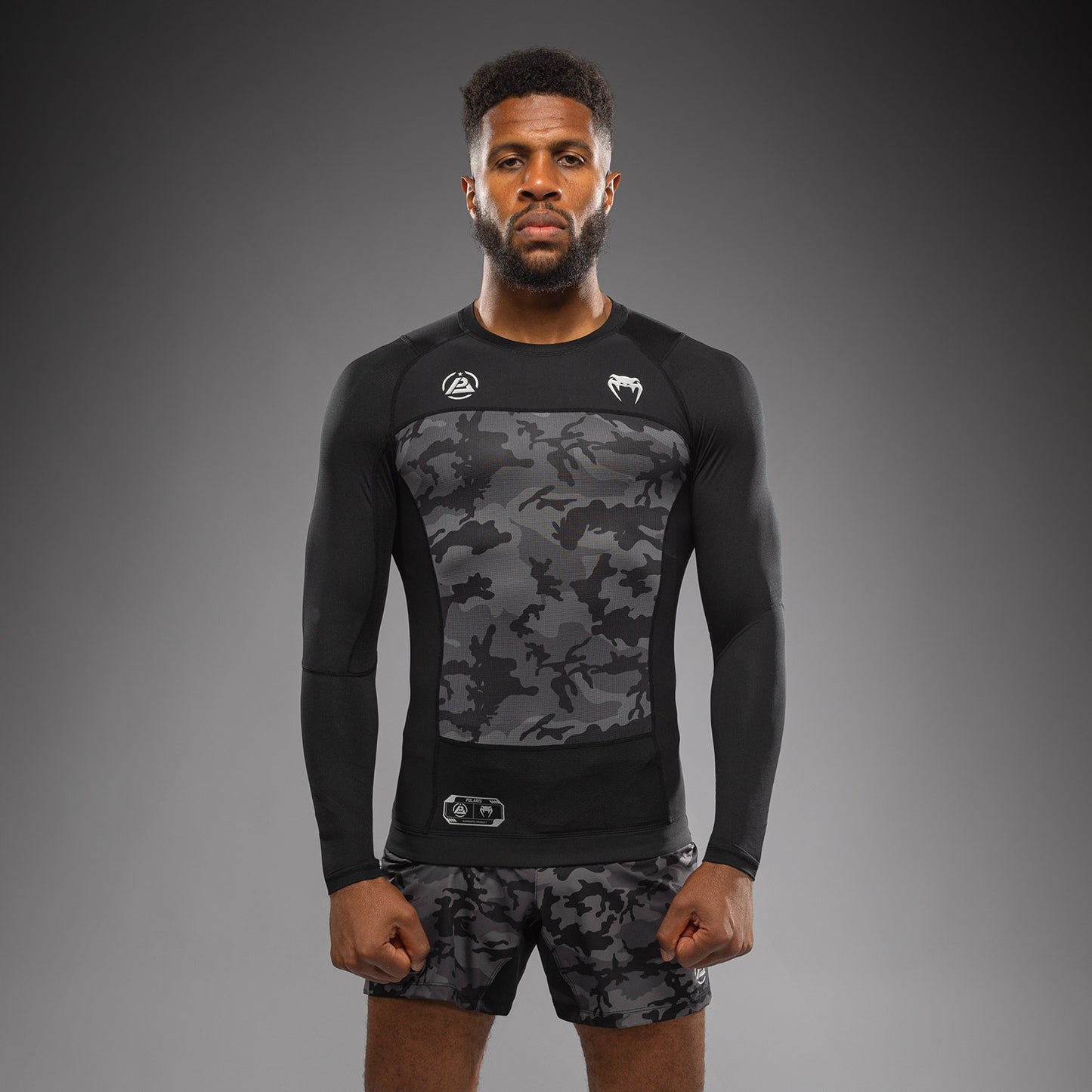 Venum x Polaris Long Sleeve Rashguard - Zwart/Stormgrijs