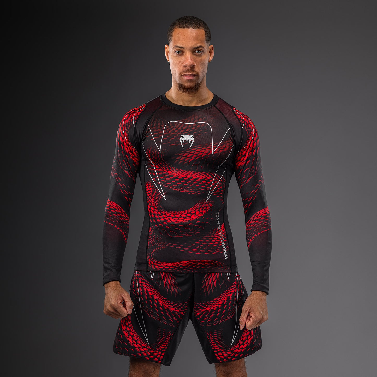Venum Matupa Rashguard met lange mouwen - Zwart/Rood/Zilver