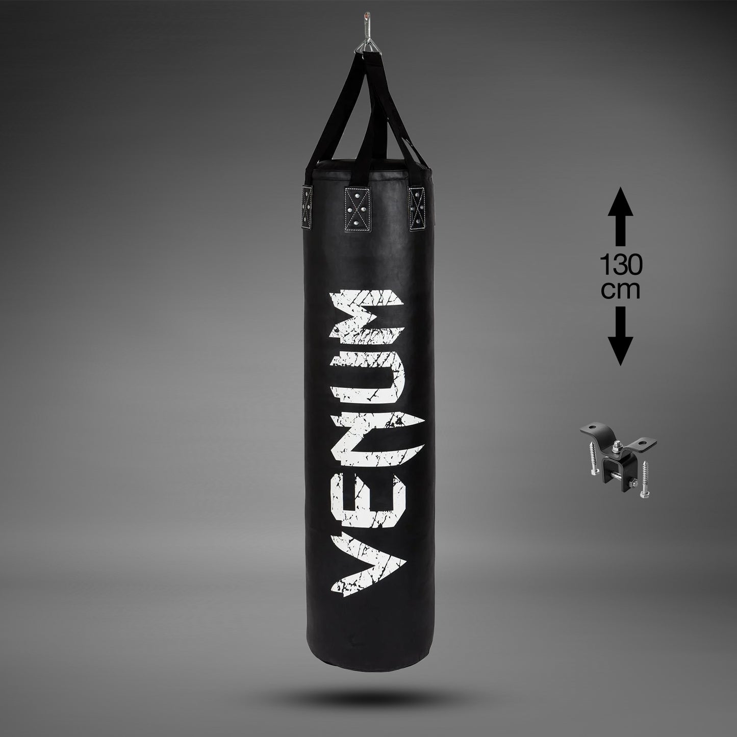 Venum Challenger bokszak (met plafondbevestiging) - Zwart/Wit - 130 cm - gevuld
