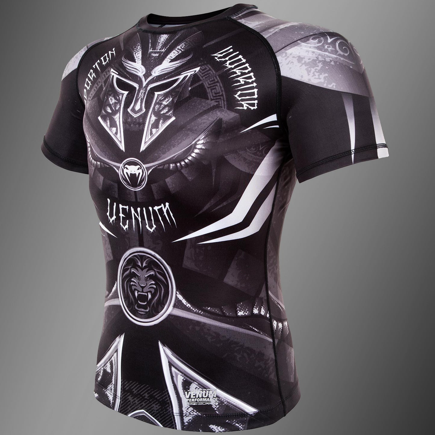 Venum Gladiator 3.0 Rashguard - zwart/wit - korte mouwen