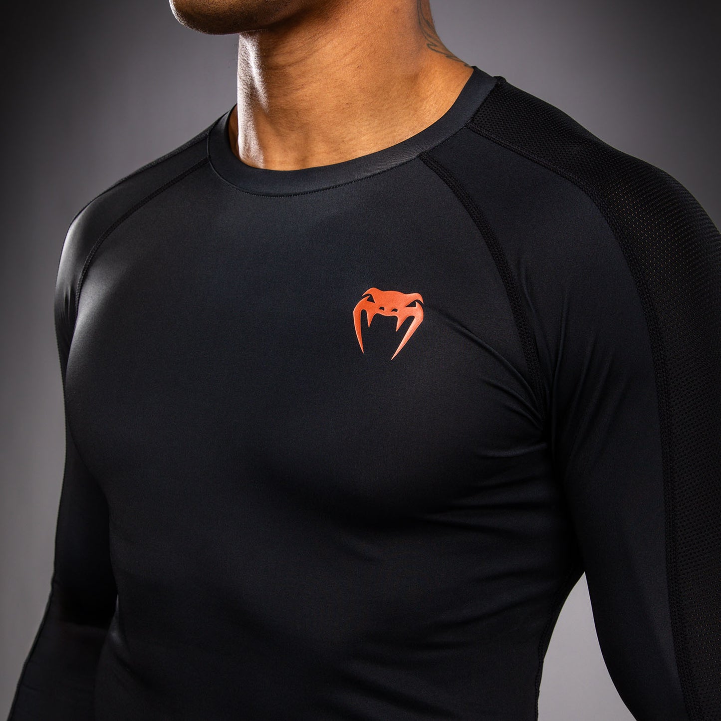 Venum Thunder Dragon Rashguard met lange mouwen – Zwart/Grijs/Koper