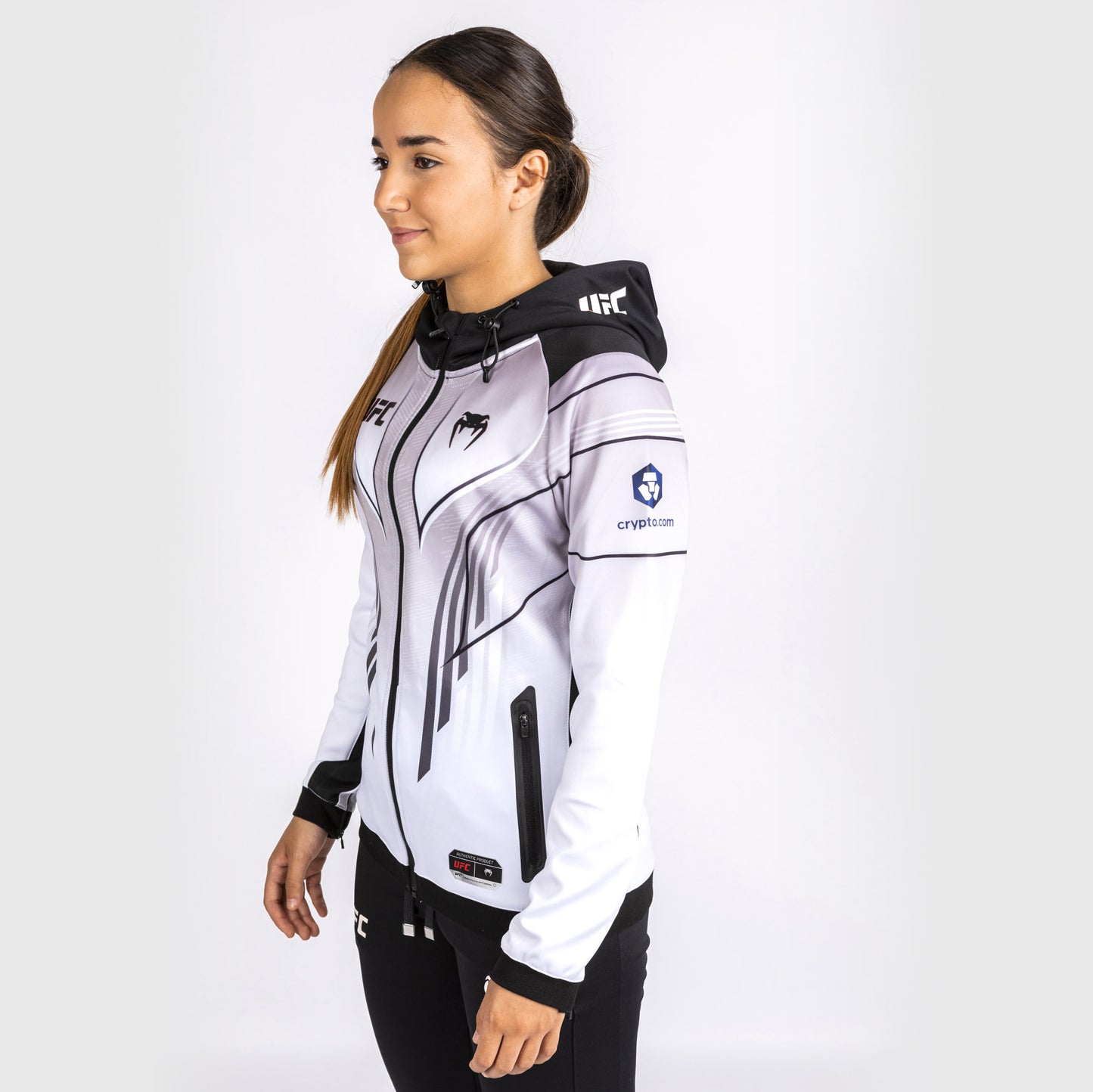 UFC Venum Gepersonaliseerde Authentic Fight Night 2.0 Vrouwen Walkout Hoodie - Wit