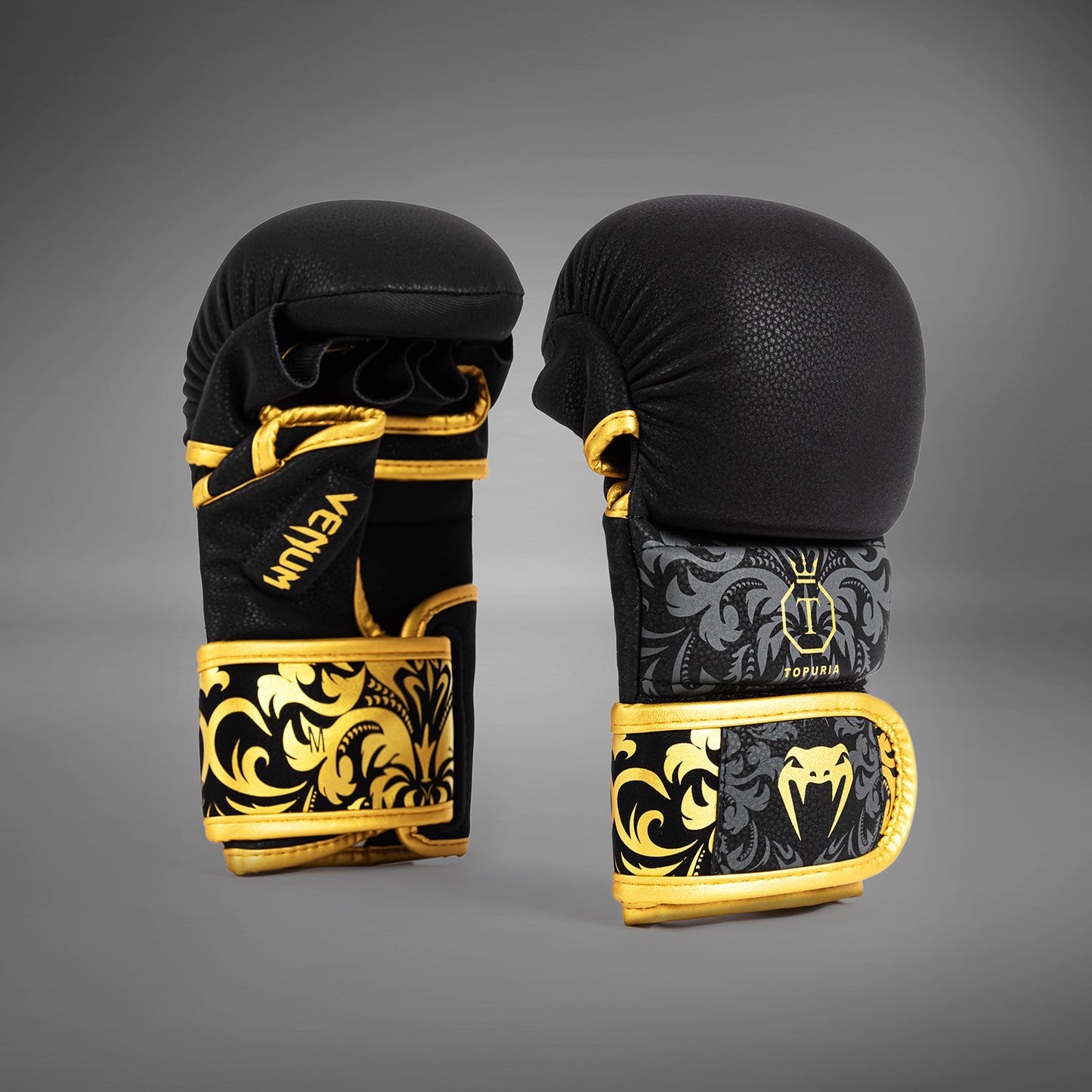 Venum x Topuria Unmatched Edition MMA Sparring Handschoenen - Zwart/Goud