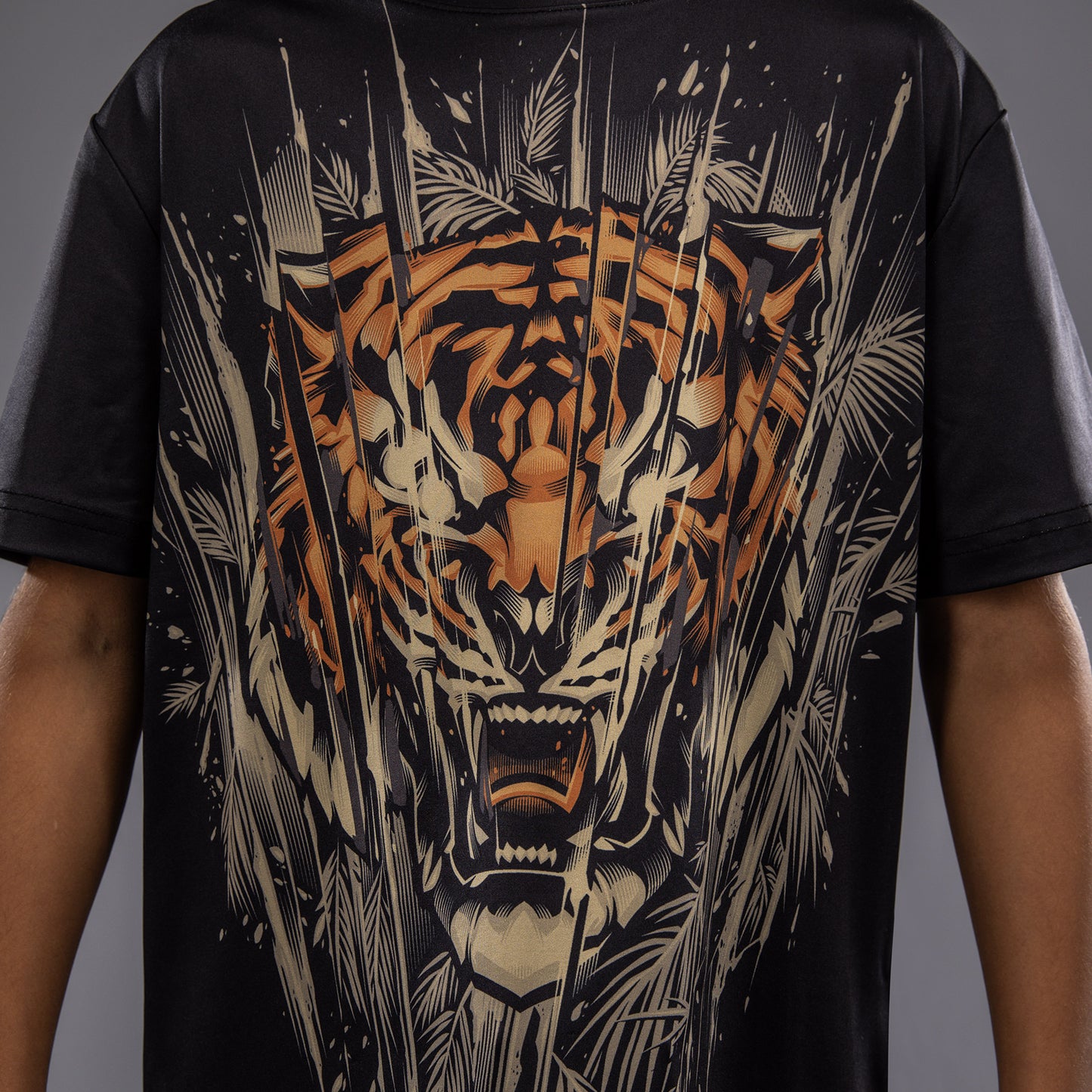 Venum Tiger Kids Dry Tech T-Shirt - Zwart / Neon Oranje