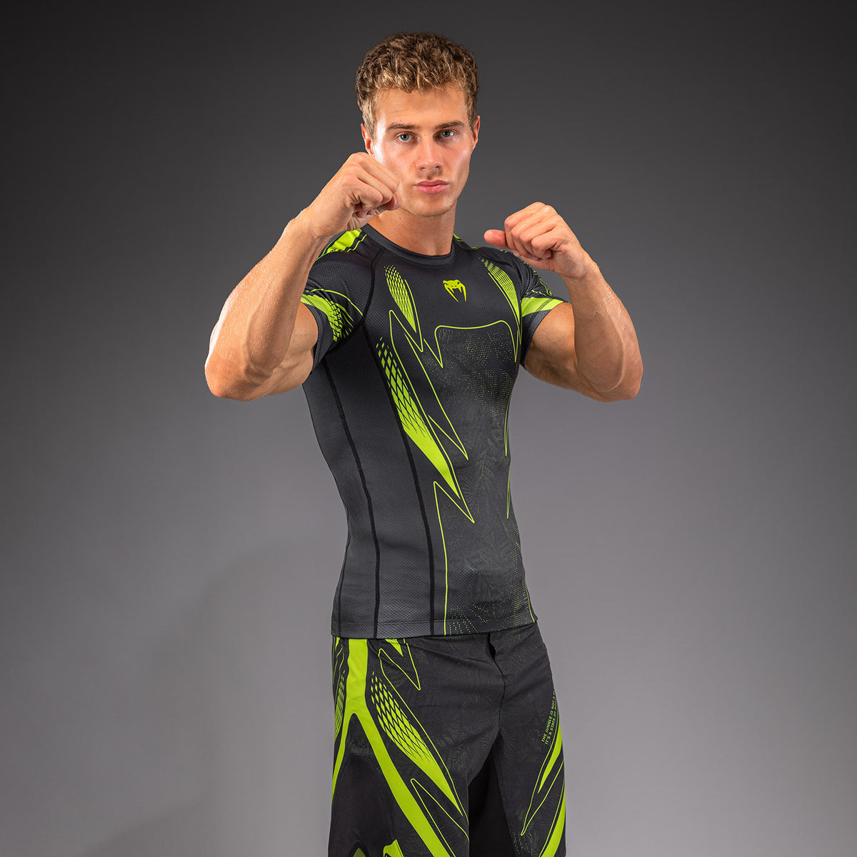 Venum Amazonia Reborn Rashguard met korte mouwen - Zwart/Groen