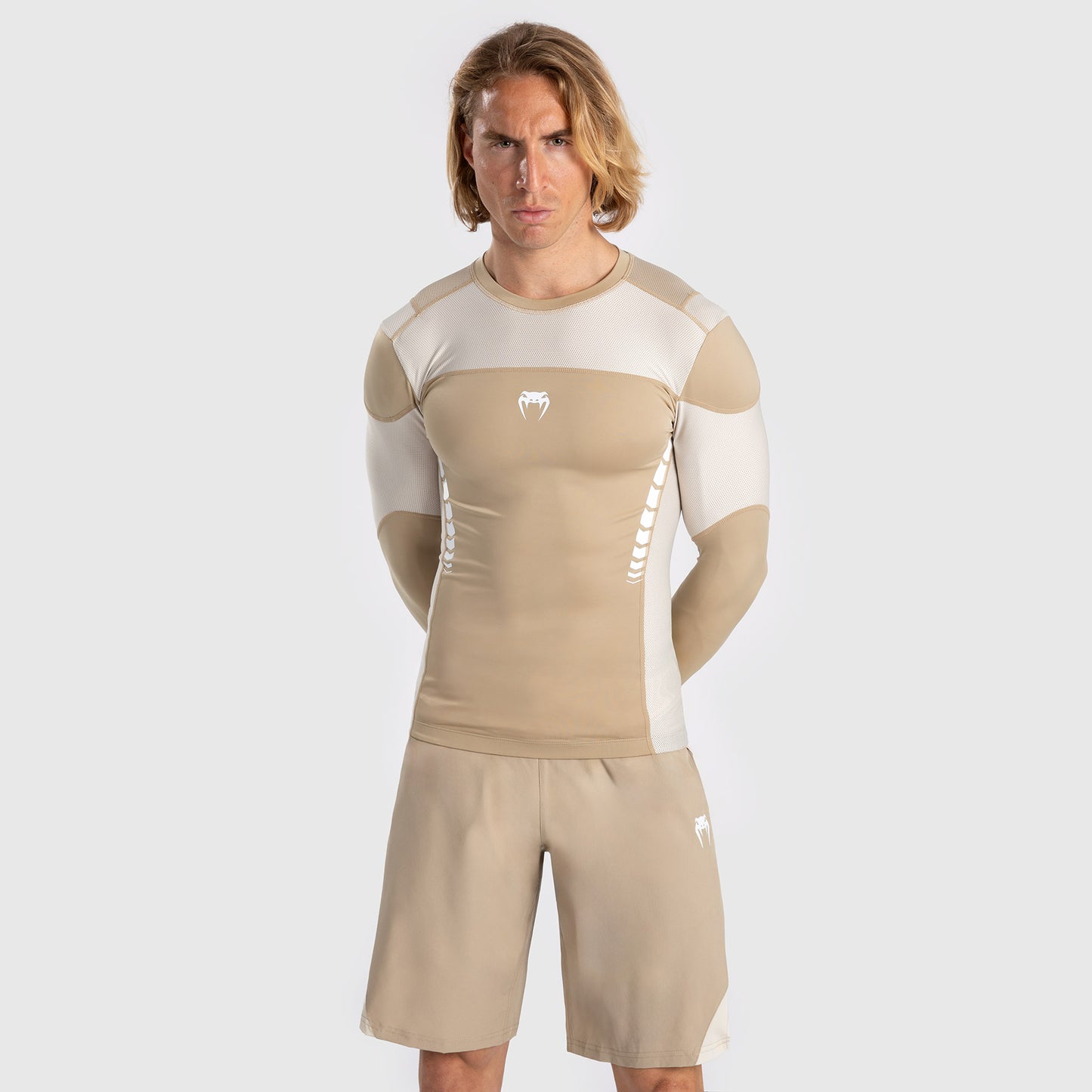 Venum Tempest Heren Lange Mouwen Rashguard - Beige/Zand