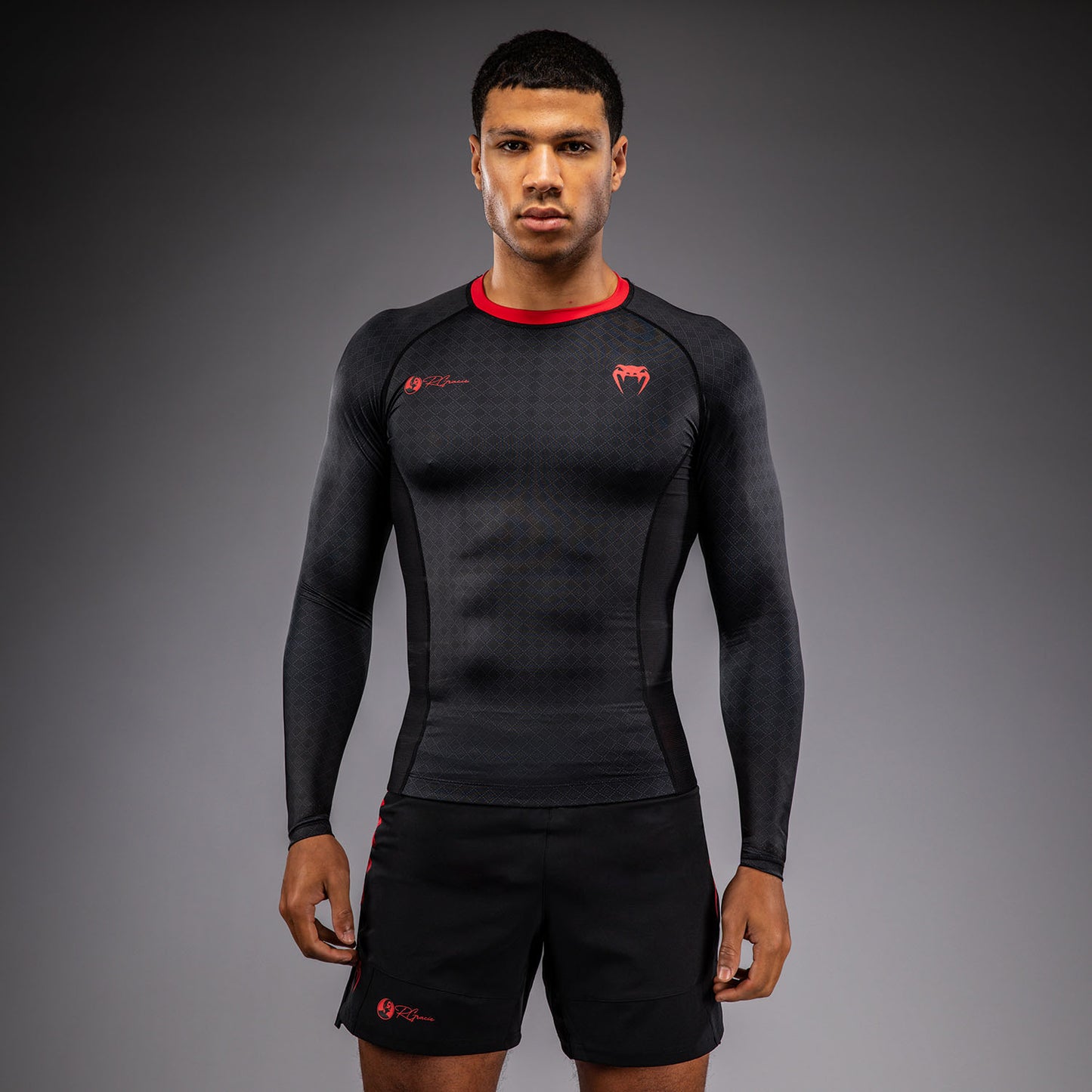 Venum x Roger Gracie Signature Rashguard met Lange Mouwen - Zwart/Rood
