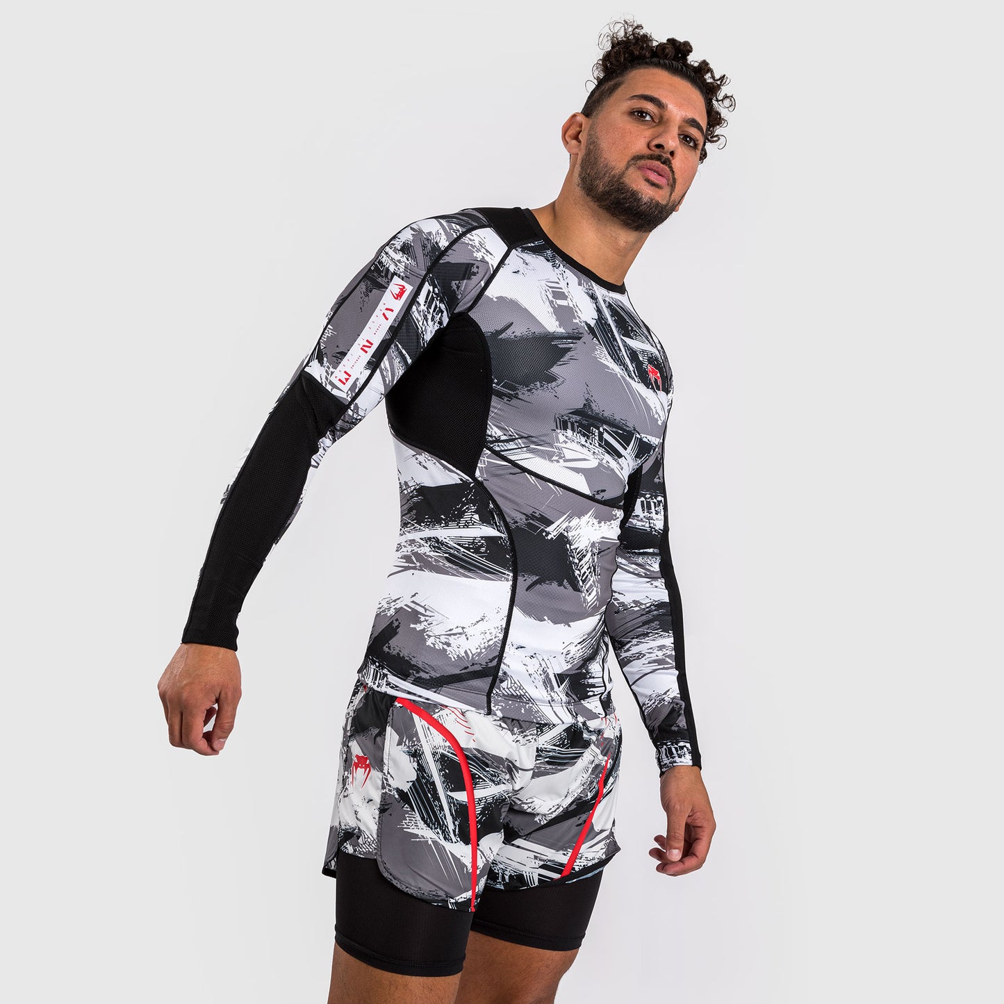Venum Electron 3.0 Rashguard lange mouw - Grijs/Rood