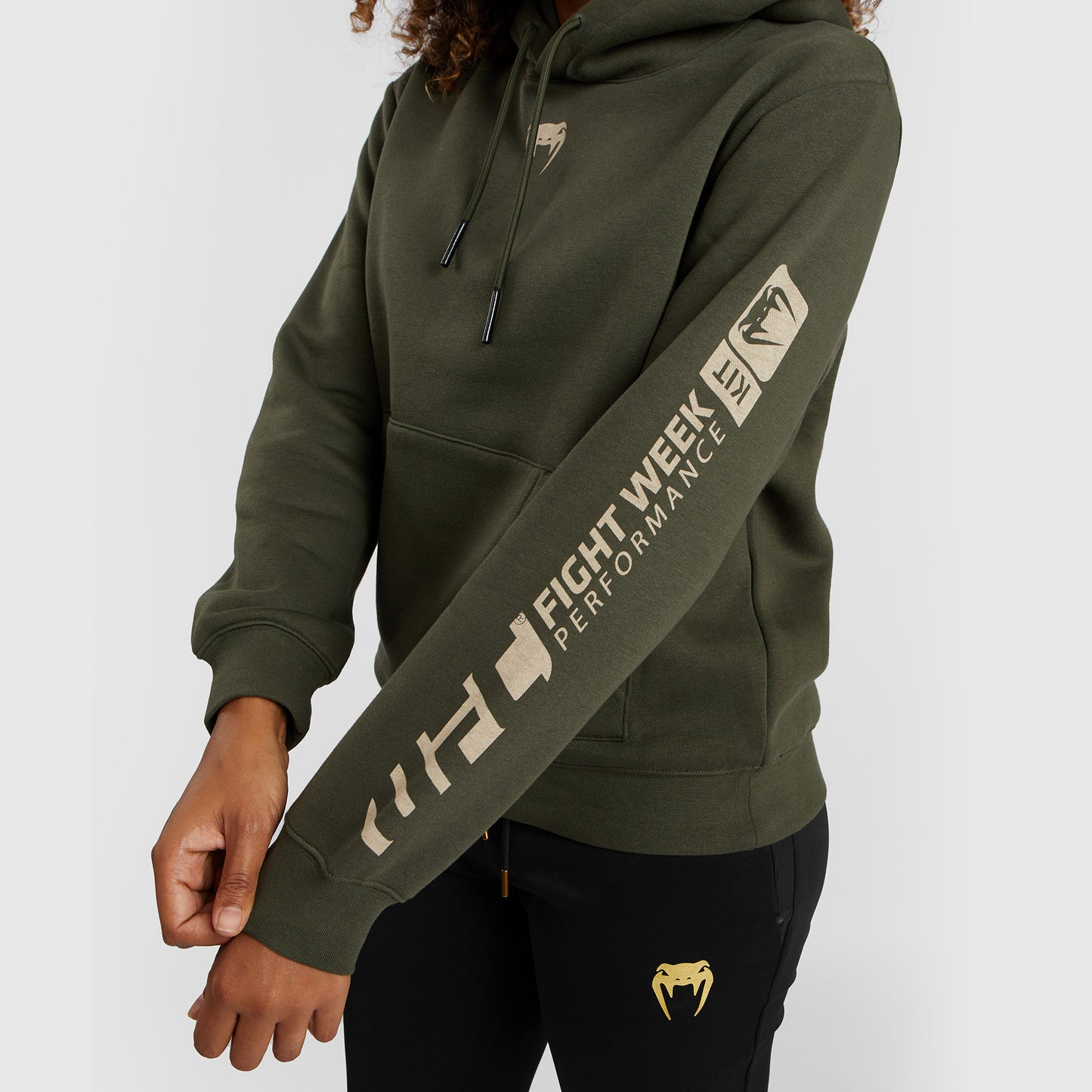 UFC Adrenaline by Venum Fight Week Pullover Hoodie voor Dames - Khaki