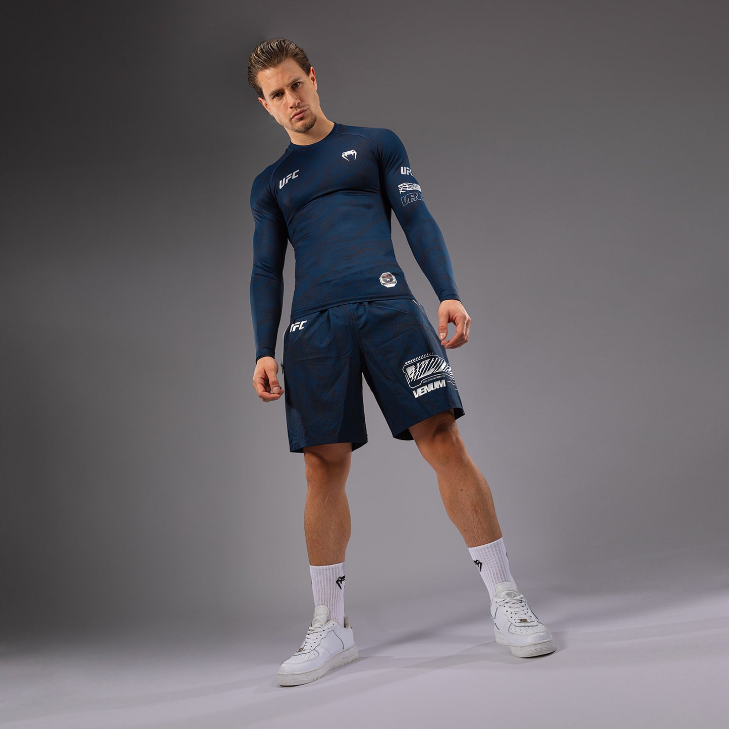 UFC Fusion by Venum Fight Week Performance Rashguard met Lange Mouwen voor Heren - Oceaanblauw