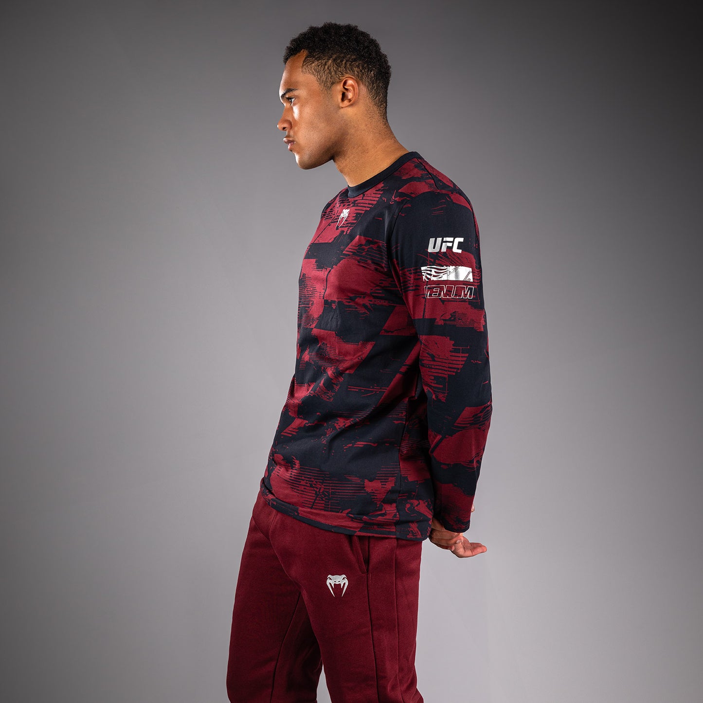 UFC Zenith by Venum Authentic Fight Week Longsleeve T-shirt Heren - Marineblauw/Bordeauxrood/Zilver