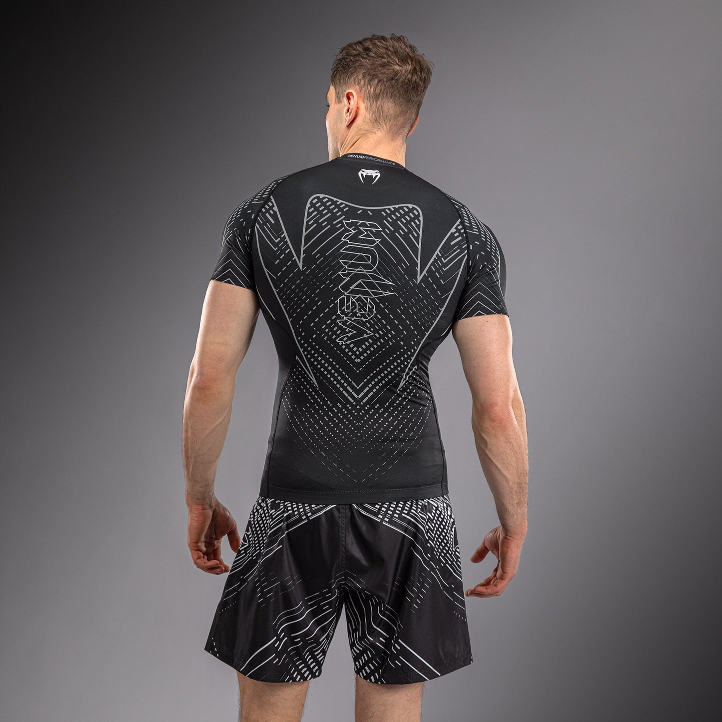 Venum Midnight Fury Rashguard met korte mouwen – Zwart/Grijs/Zilver