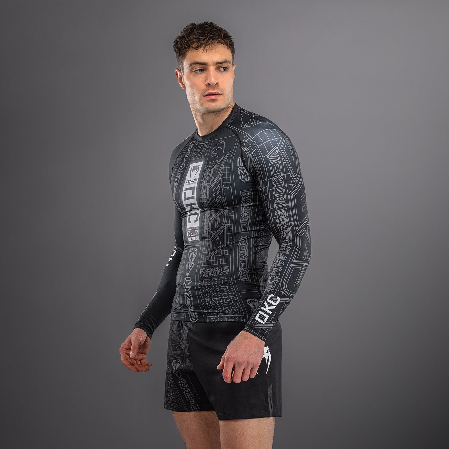 Karate Combat by Venum Rashguard met lange mouwen – Zwart/Grijs