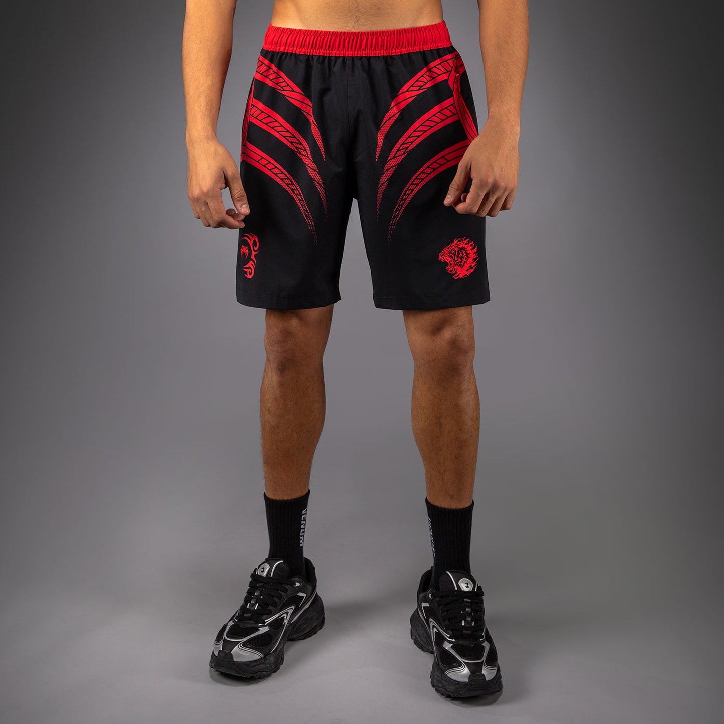 Venum x Mike Tyson Tiger Trainingsshorts - Diep Zwart/Intens Rood