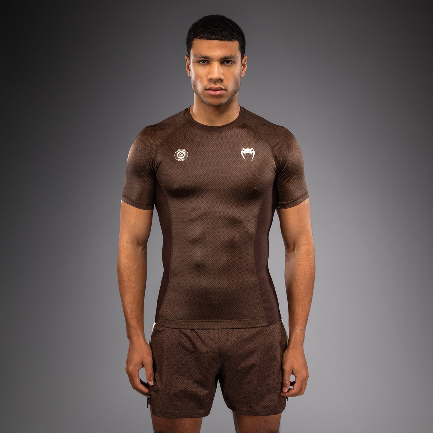 Venum x Roger Gracie Academy Rashguard met korte mouwen - Donkerbruin