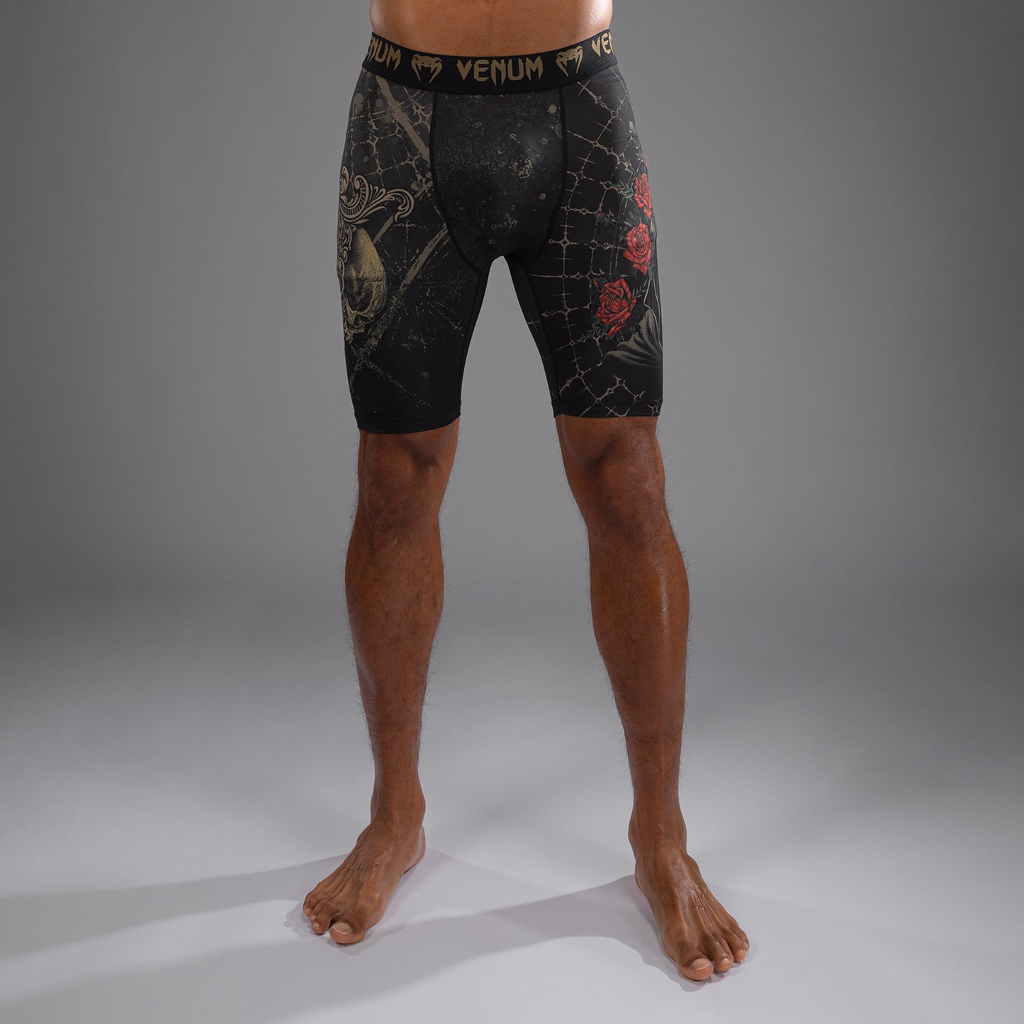 Venum Santa Muerte 5.0 Vale Tudo Shorts voor Heren - Diep Zwart/Goud