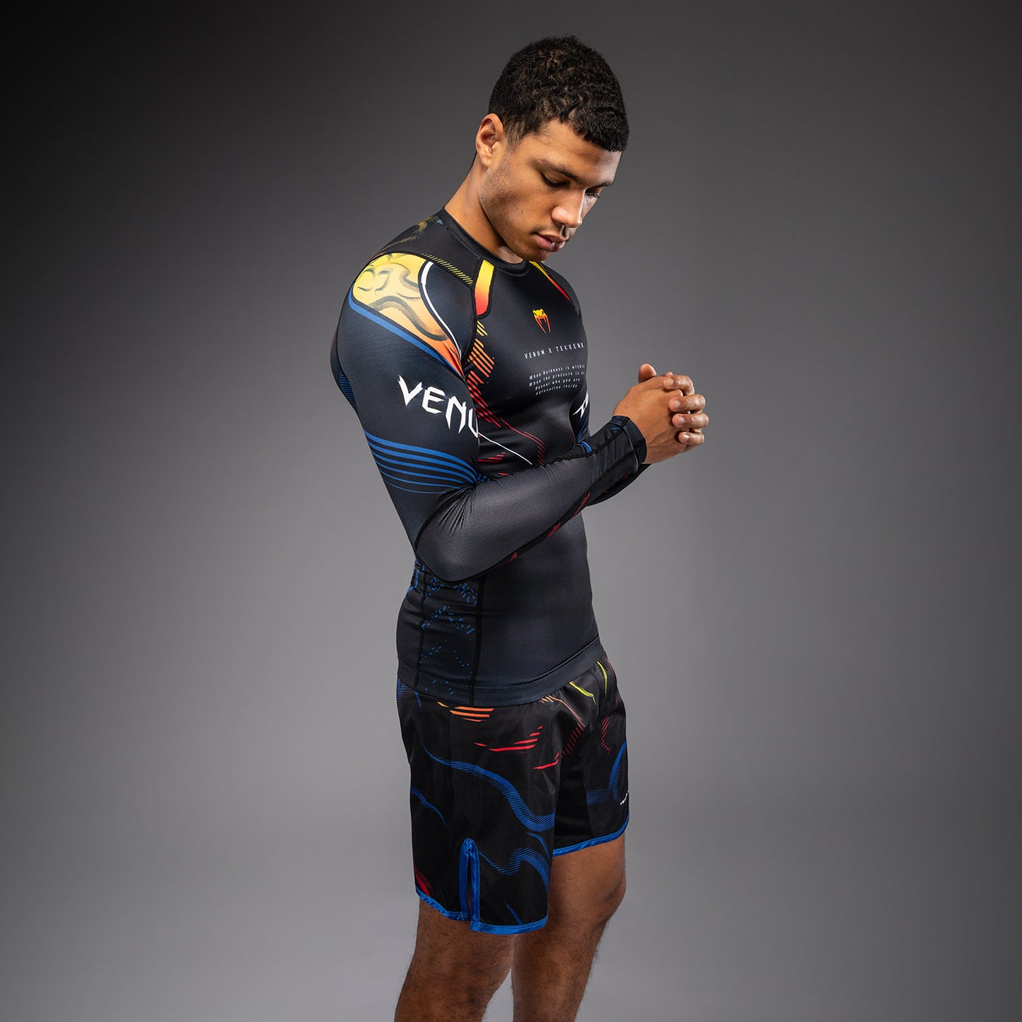 Venum x TEKKEN 8 Rashguard met Lange Mouwen - Yoshimitsu - Zwart/Oranje