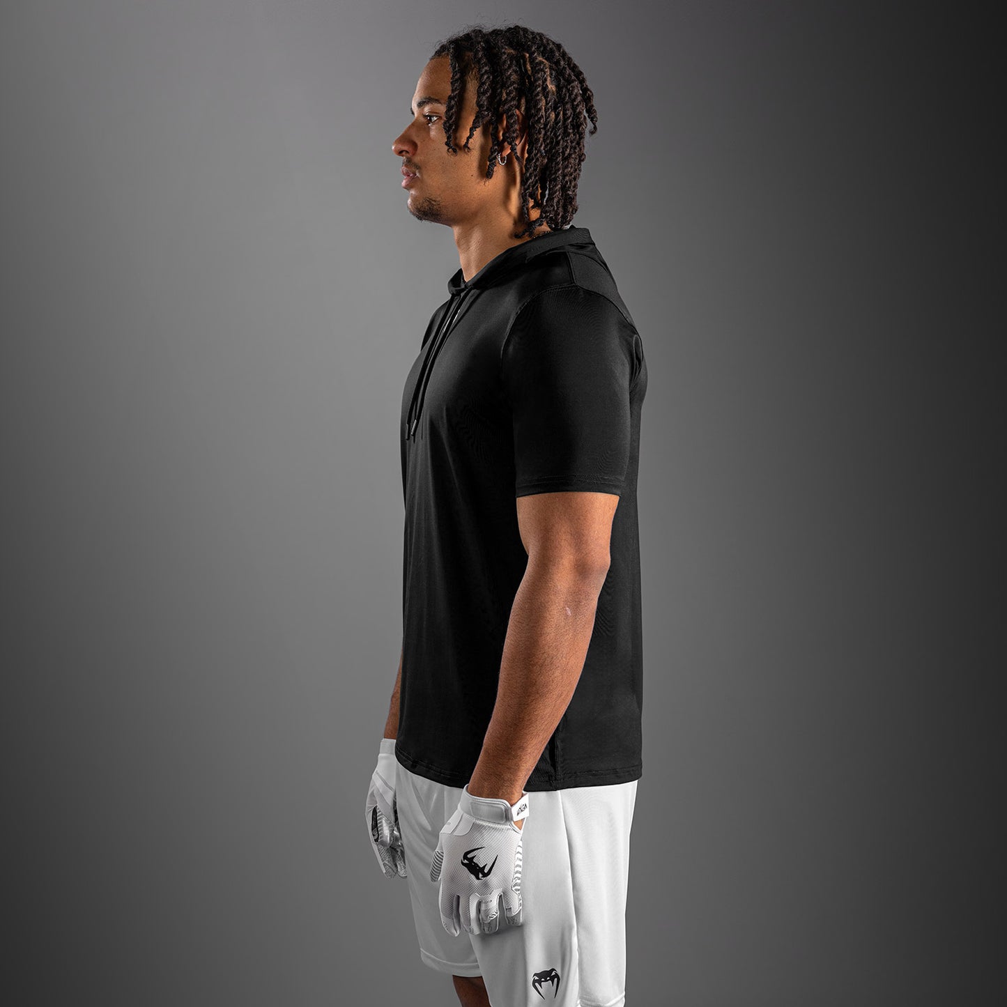Venum Elite Dry-Tech Hoodie met korte mouwen - Zwart