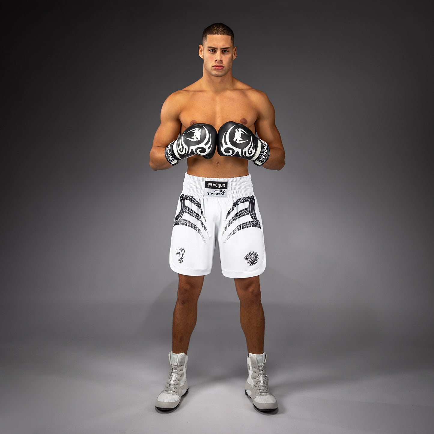 Venum x Mike Tyson Tiger Boksshorts - Optisch Wit/Diep Zwart