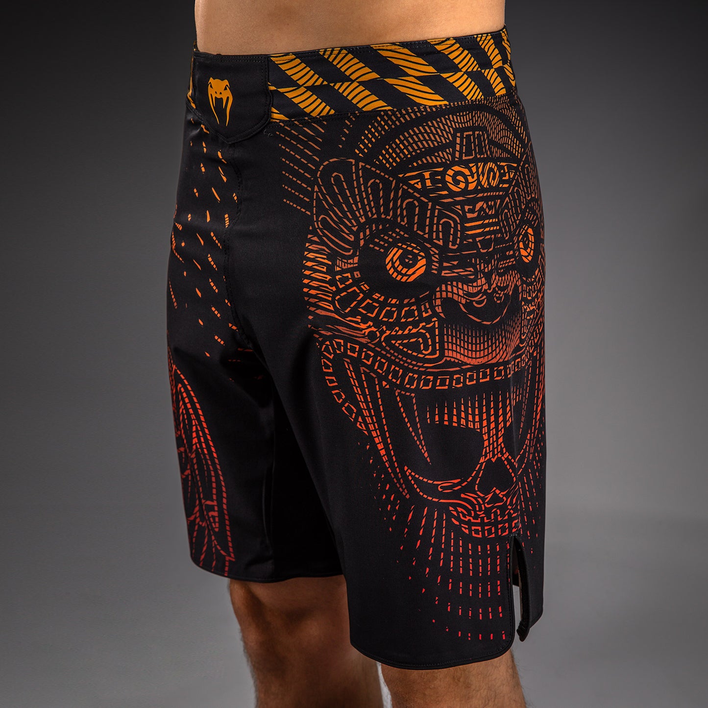 Venum Quetzal Fury Fightshorts - Zwart/Fury Rood/Tangerine
