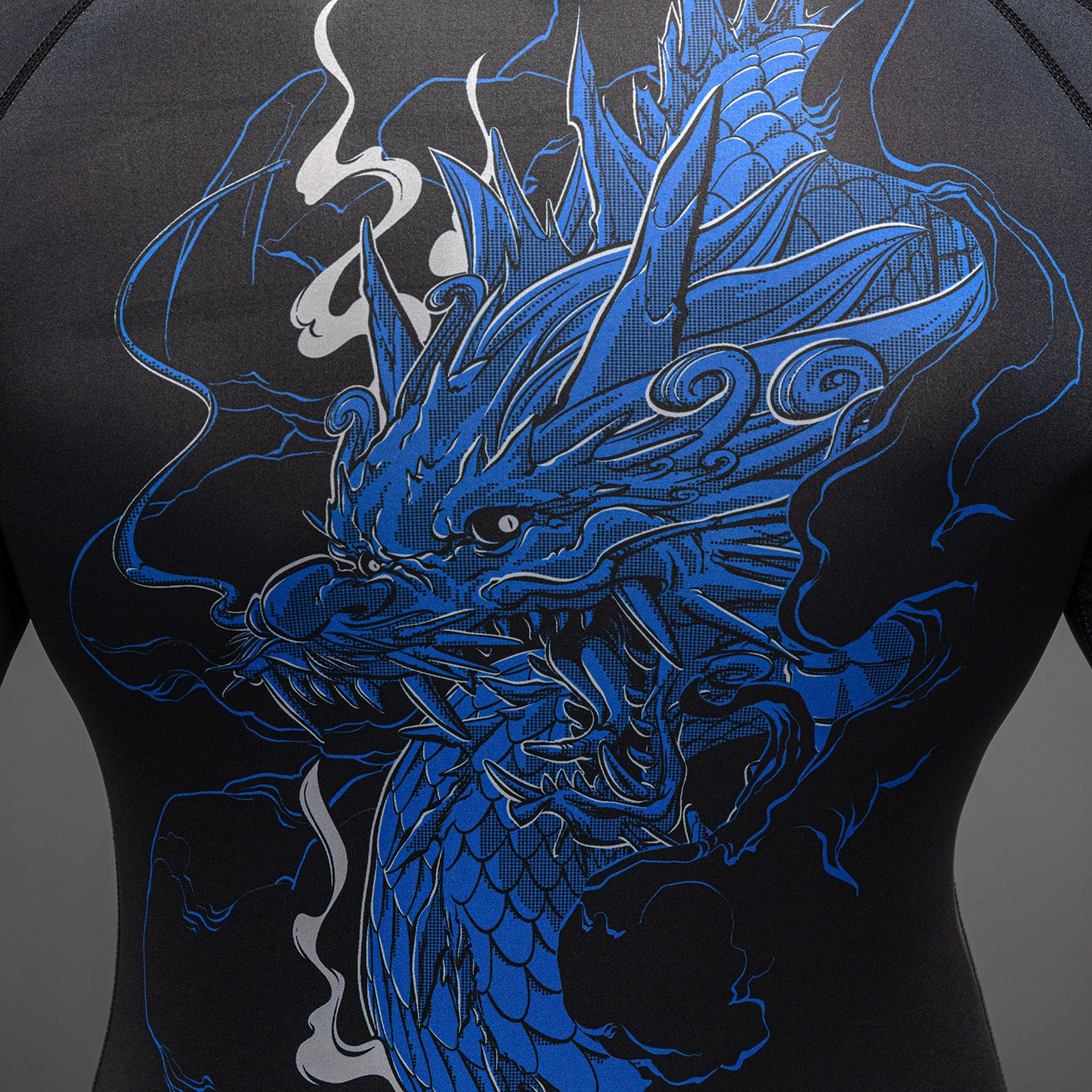 Venum Thunder Dragon Rashguard met lange mouwen – Zwart/Koningsblauw