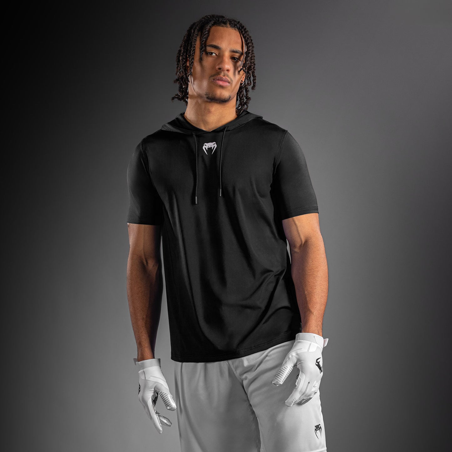 Venum Elite Dry-Tech Hoodie met korte mouwen - Zwart