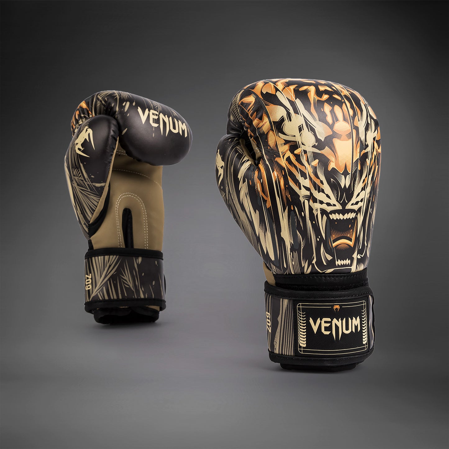 Venum Tiger Kids Bokshandschoenen - Zwart / Neon Oranje