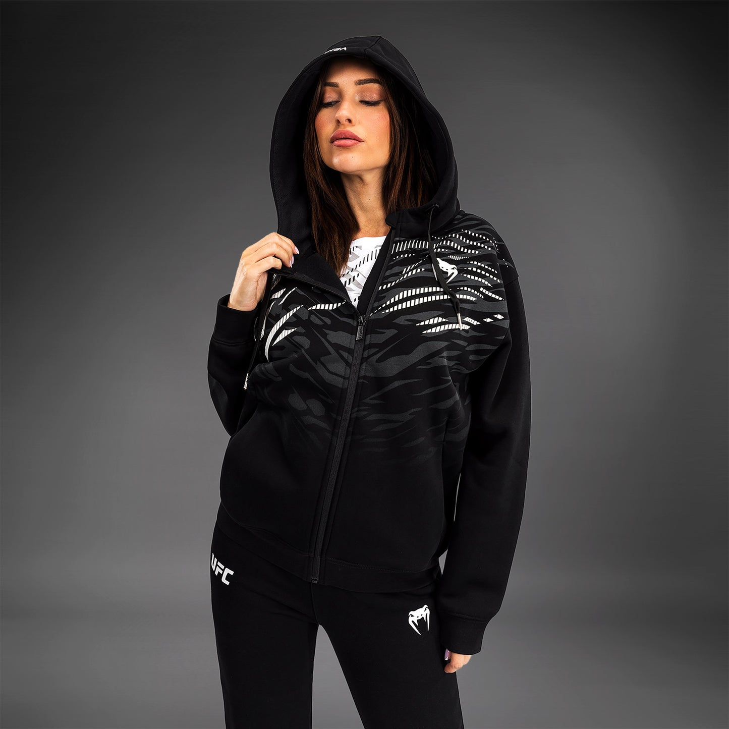 UFC Fusion by Venum Replica Zip-Hoodie voor Dames - Zwart