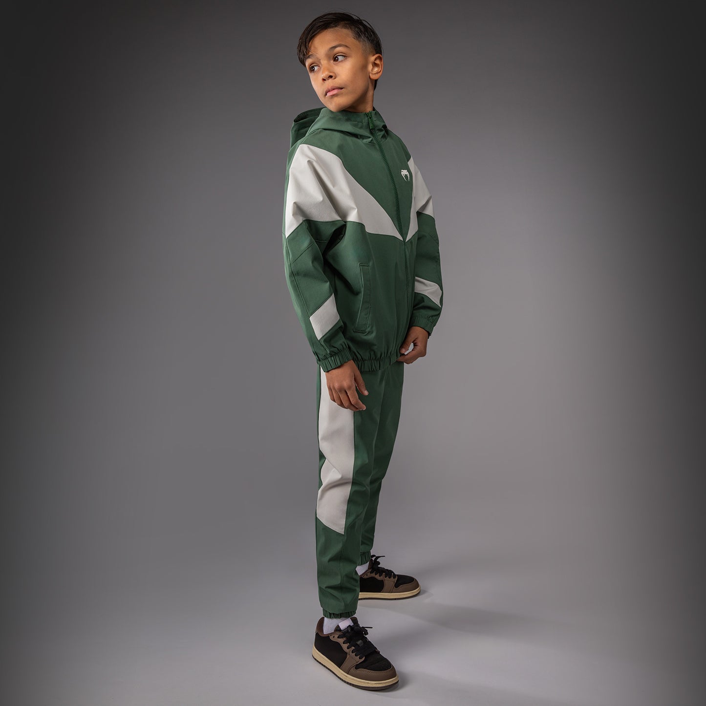 Venum Vectra Kids Jas Met Rits – Bosgroen/Off White
