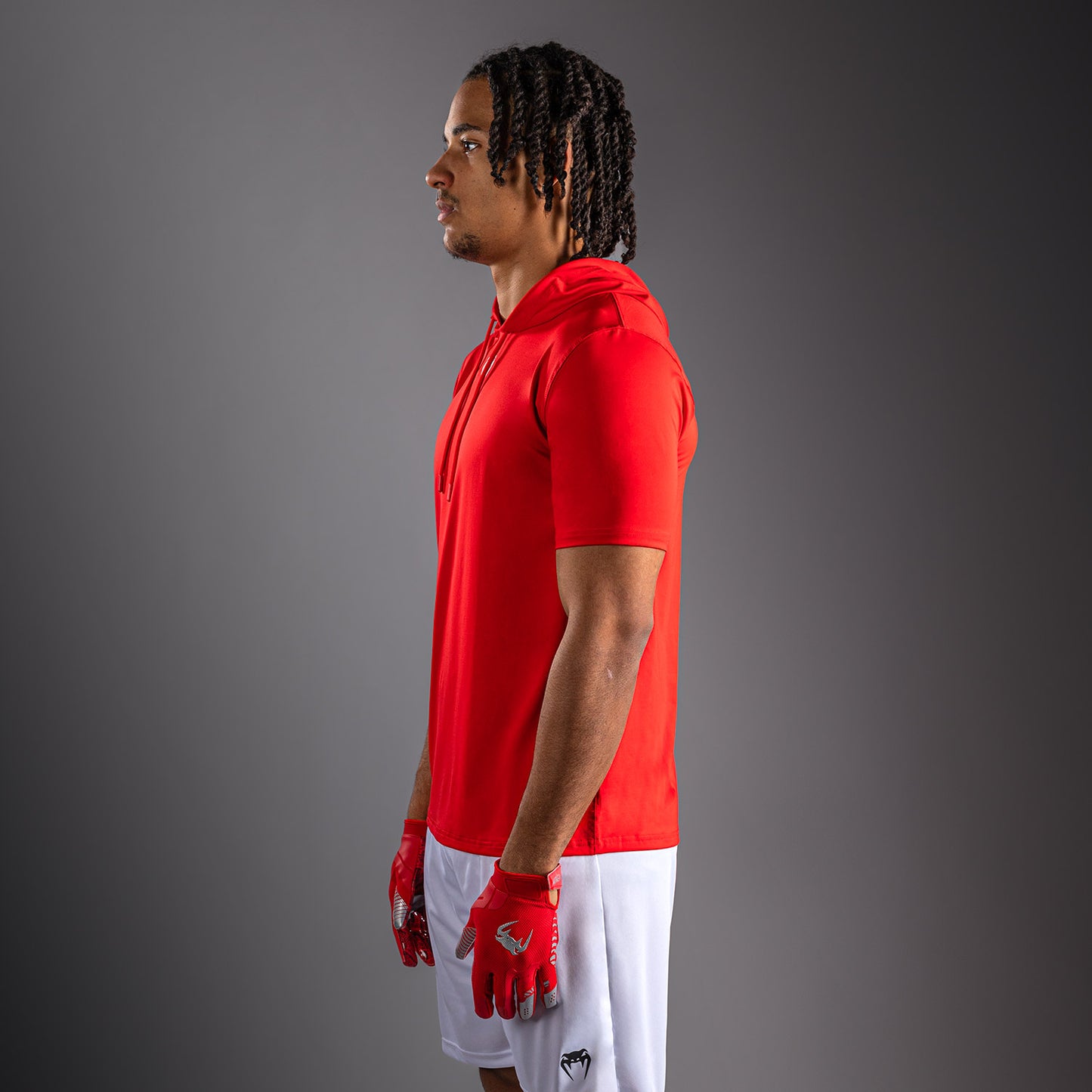 Venum Elite Dry Tech Hoodie met korte mouwen - Rood