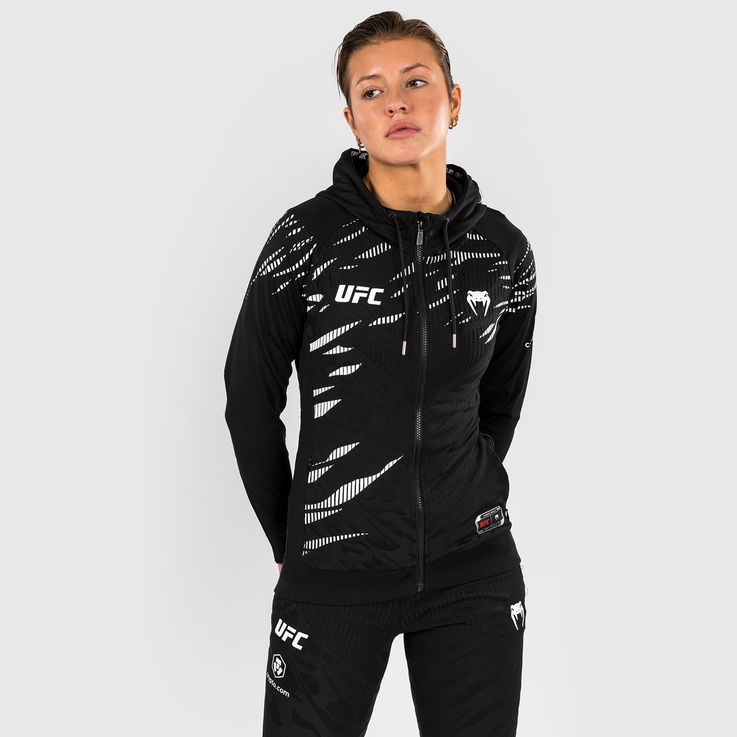 UFC Fusion by Venum Personalized Authentic Fight Night Hoodie voor Dames - Zwart