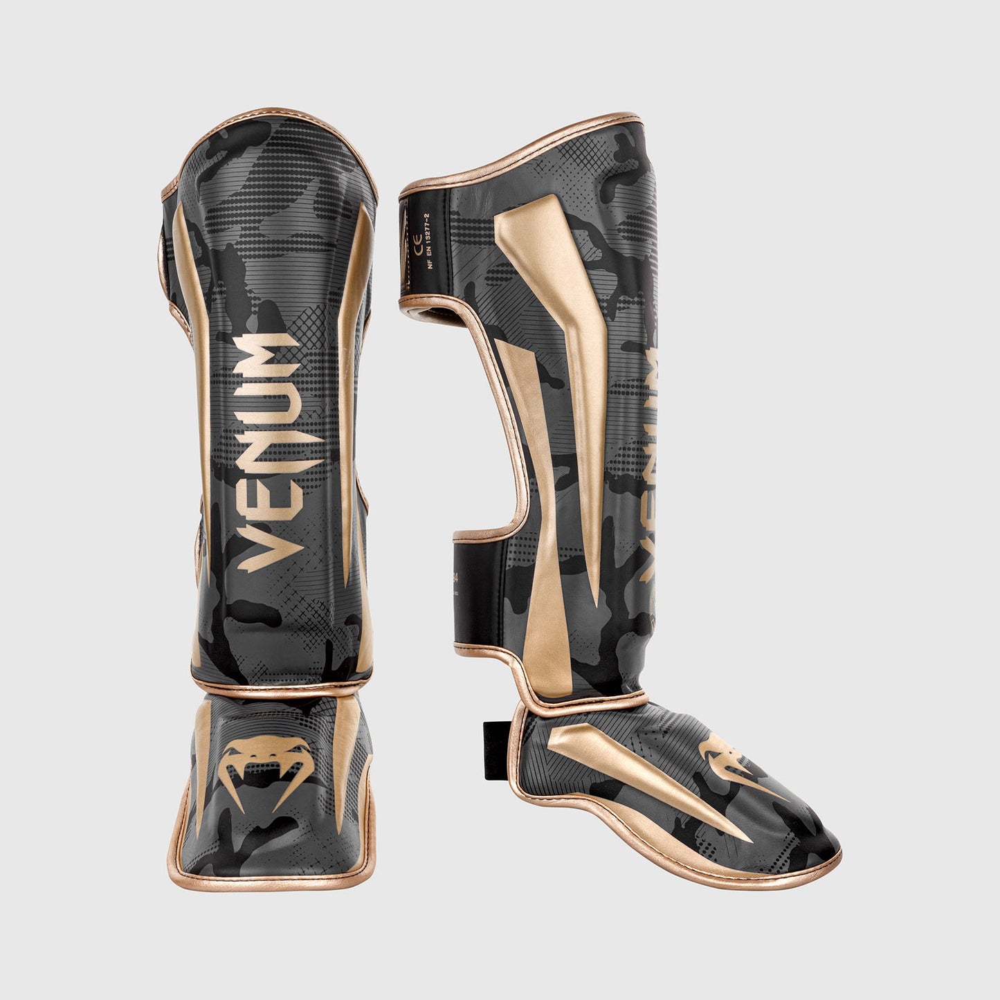 Venum Elite Scheenbeschermer - Goud Camo