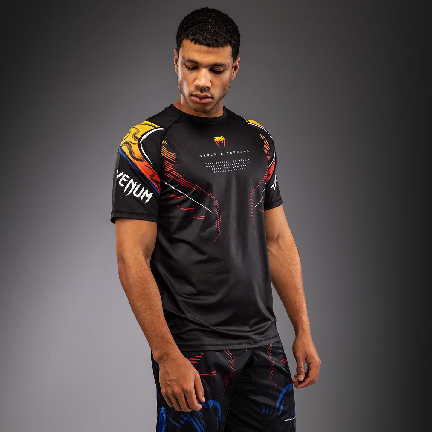 Venum x TEKKEN 8 Dry Tech T-shirt - Yoshimitsu - Zwart/Oranje