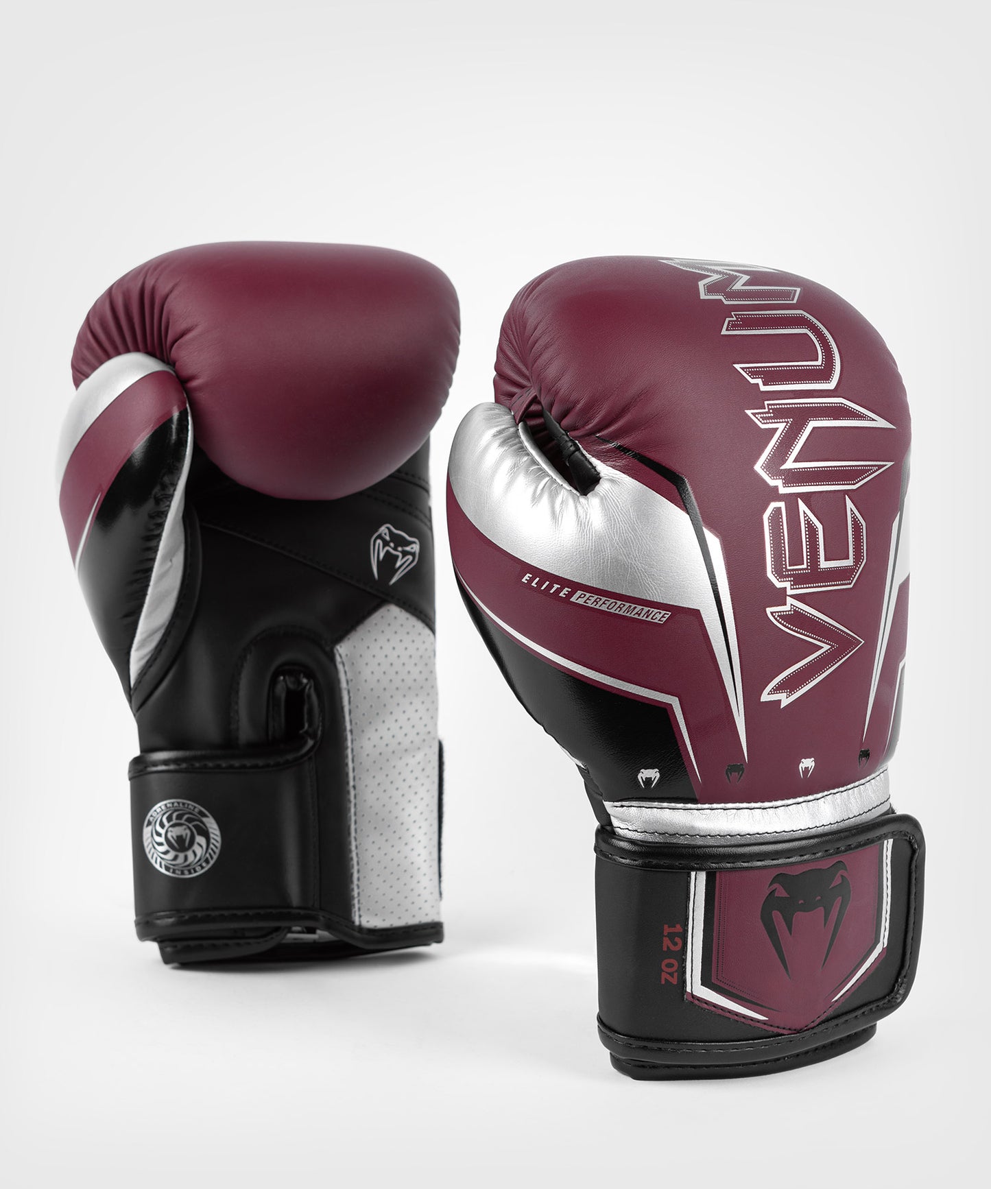 Venum Elite Evo Bokshandschoenen - Bourgondië/Zilver