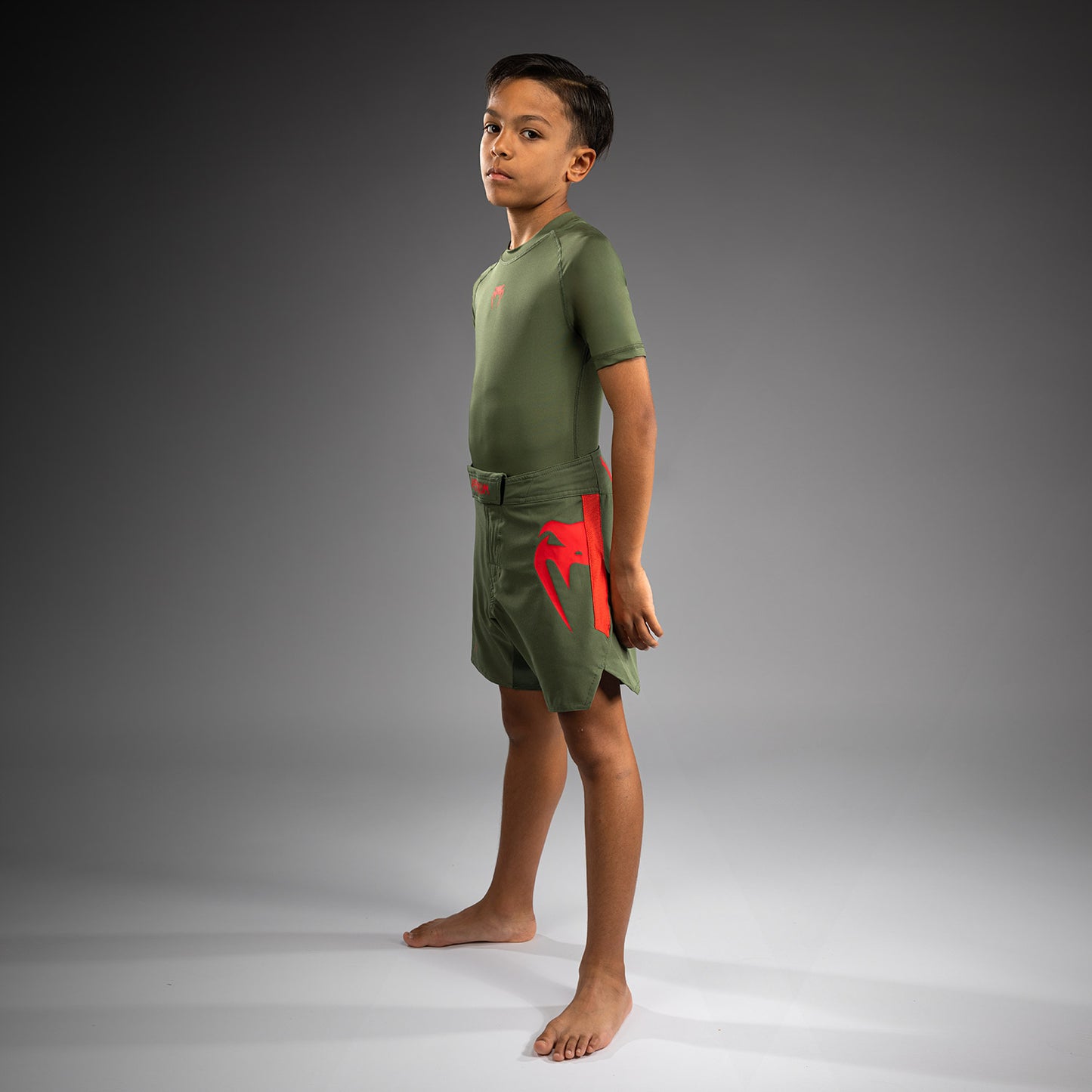 Venum Light Fightshorts voor Kinderen - Army Green/Orange