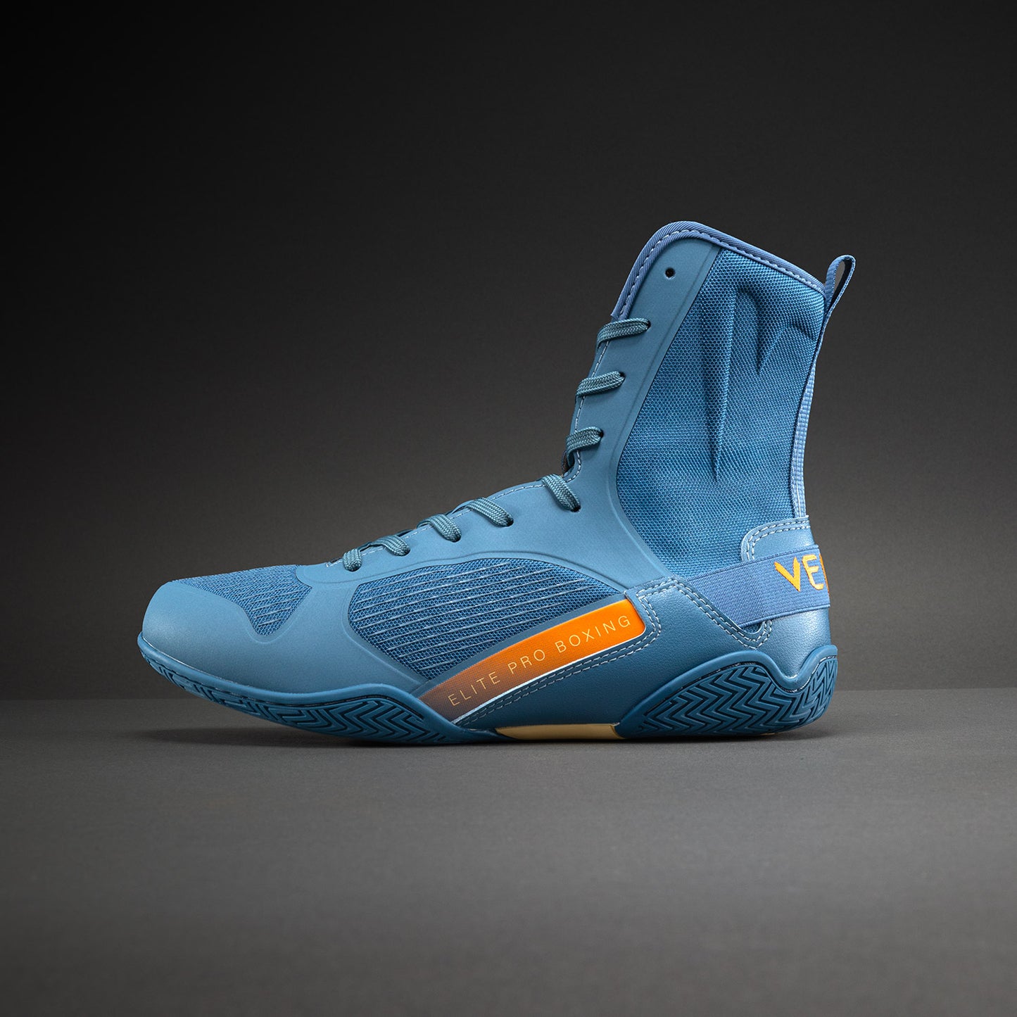 Venum Elite Neo Boksschoenen – Staalblauw/Oranje