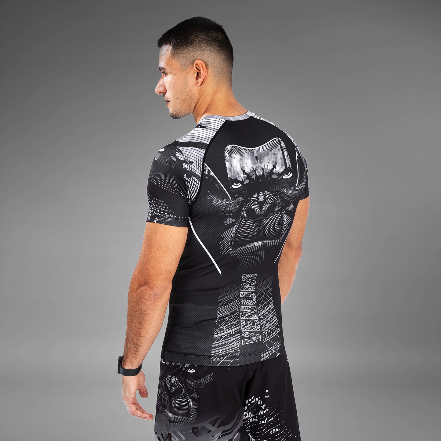 Venum Gorilla Jungle Rashguard korte mouwen - Zwart/Wit