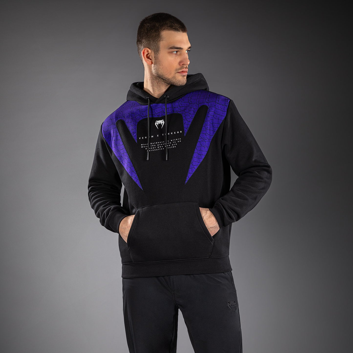Venum x TEKKEN 8 Hoodie met Rits - Kazuya - Zwart/Paars