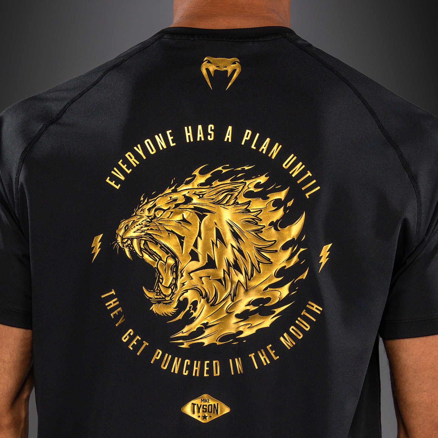 Venum x Mike Tyson Tiger Dry Tech T-shirt - Zwart/Goud