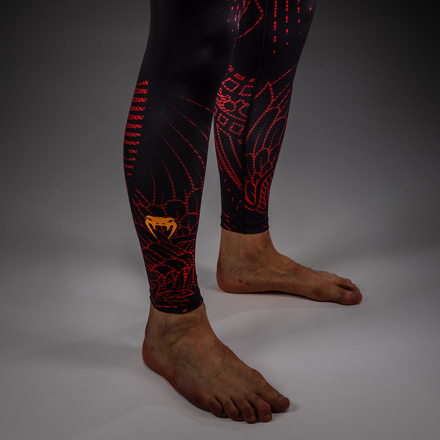 Venum Quetzal Fury Spats - Zwart/Fury Rood/Tangerine