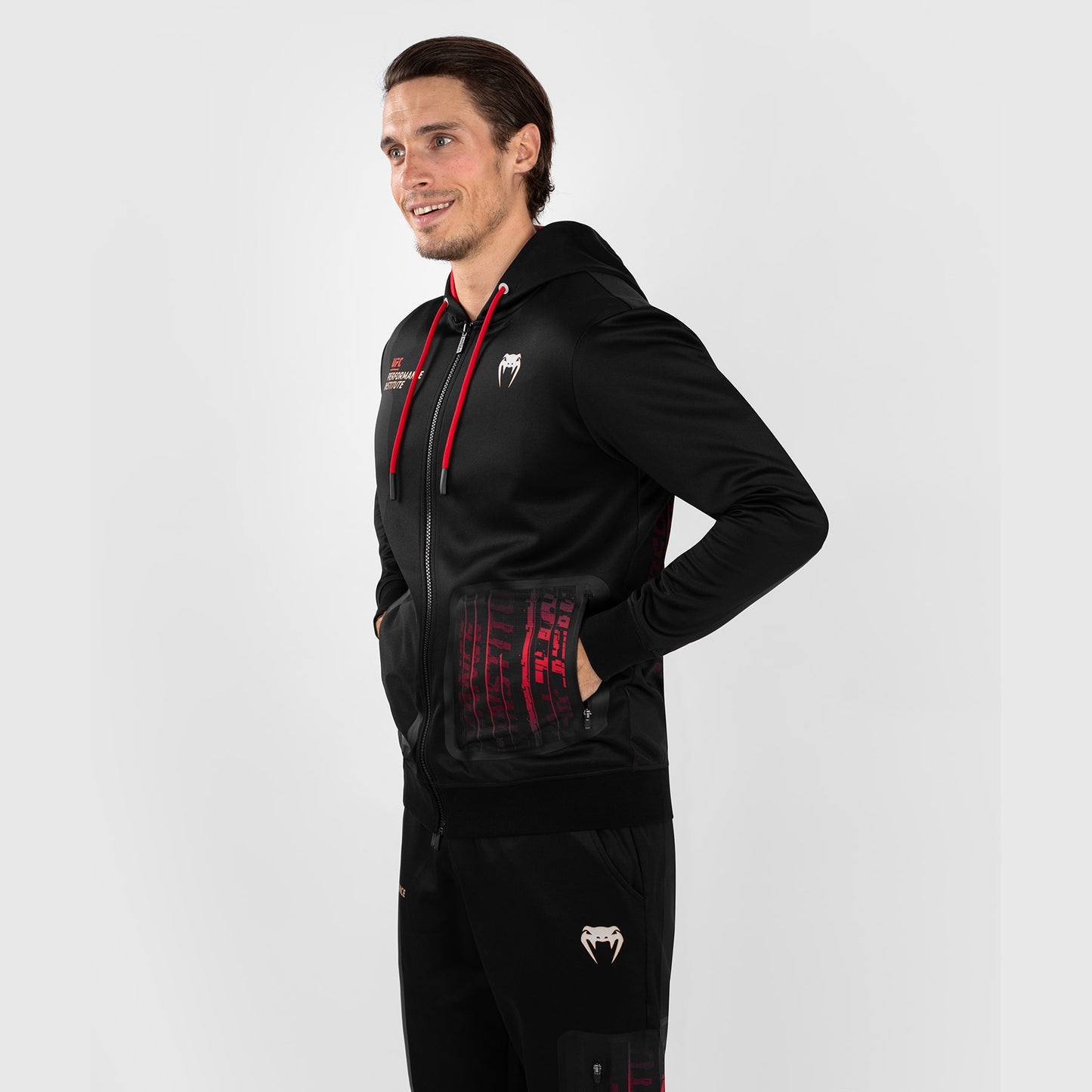 UFC Venum Performance Institute 2.0 Heren Zip Hoodie - Zwart/Rood