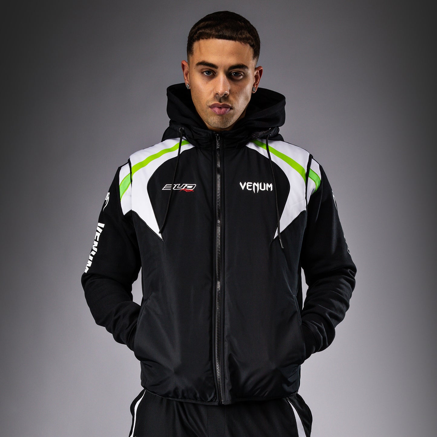 Venum x Bud Racing donsjack - Zwart/Wit/Limoengroen