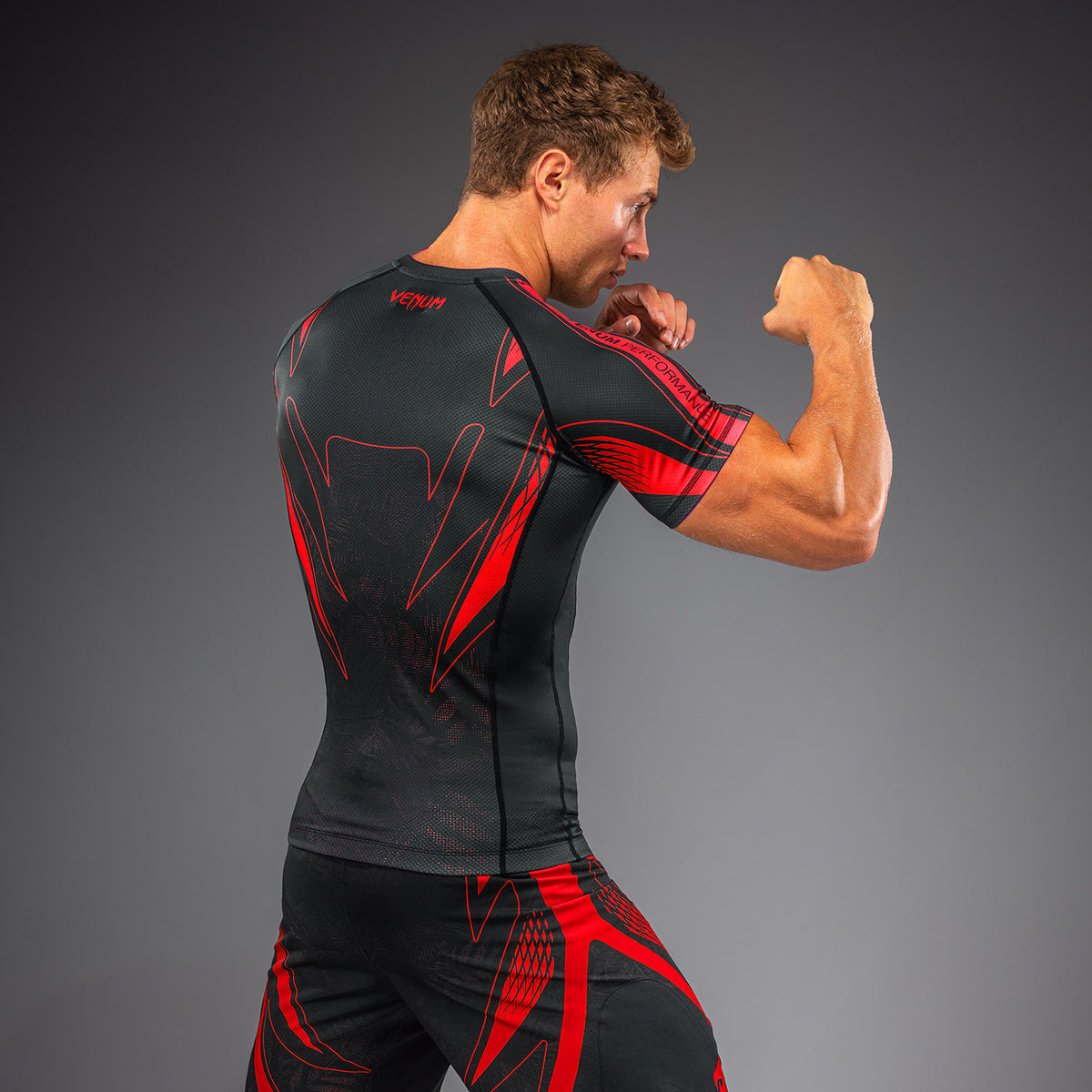 Venum Amazonia Reborn Rashguard met korte mouwen - Zwart/Rood