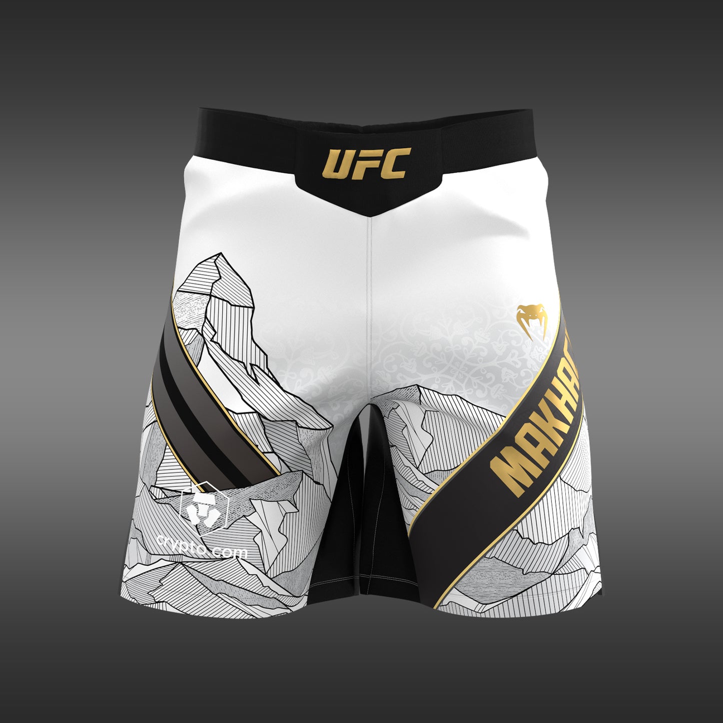 UFC Unrivaled by Venum Islam Makhachev Mannen Gevechtsshort - Wit/Zwart