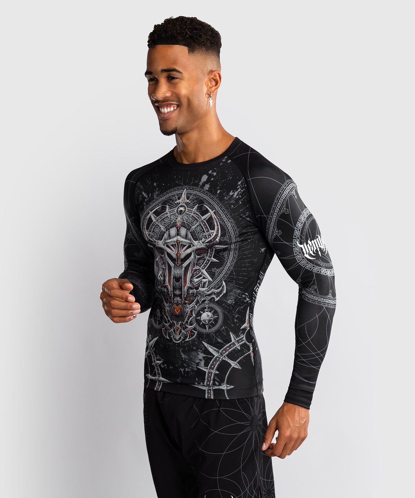 Venum Gladiator 5.0 Heren Lange Mouwen Rashguard - Zwart/Zilver