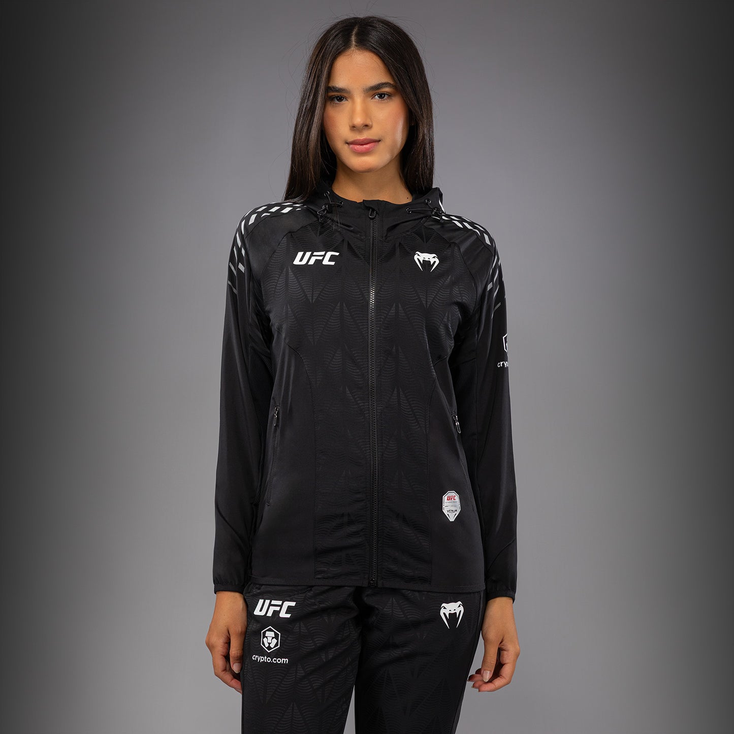 UFC Zenith by Venum Authentic Fight Night Walkout Hoodie Dames Personalized - Zwart