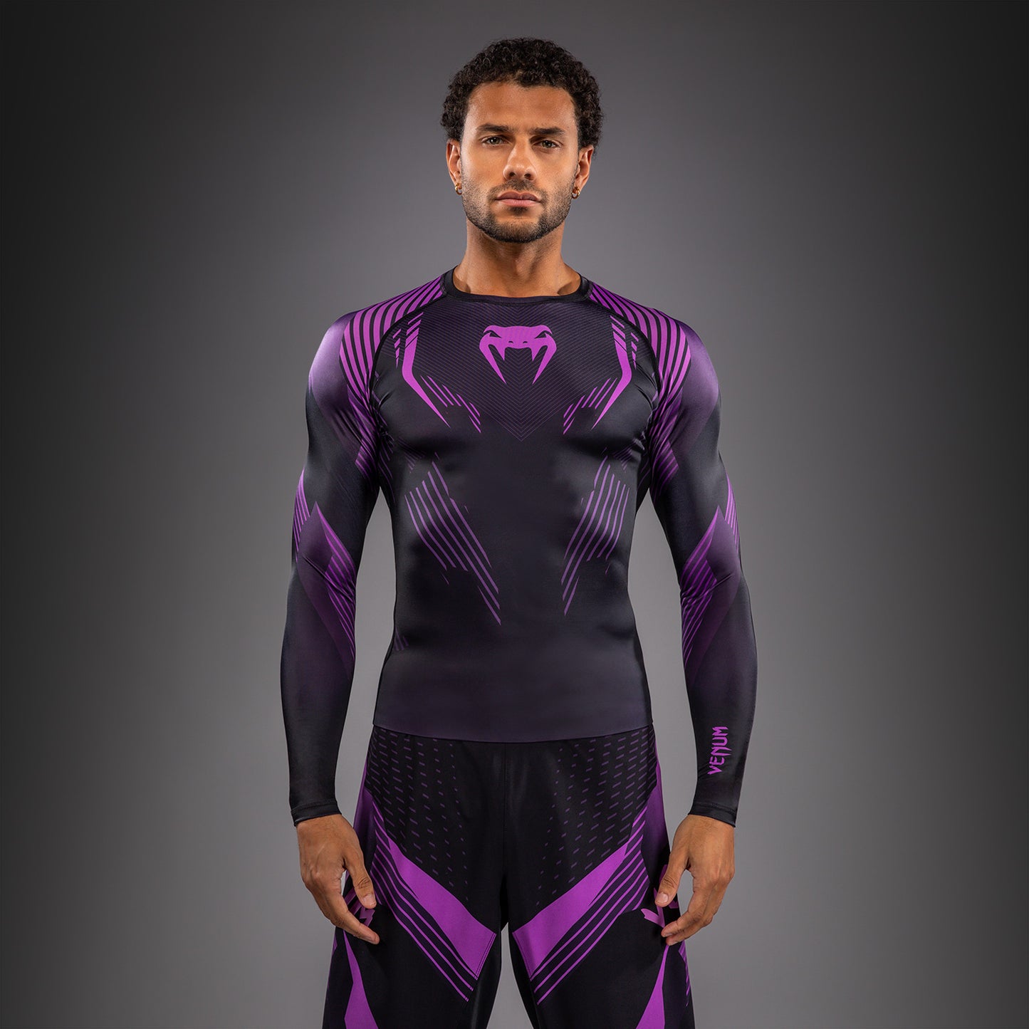 Venum No-Gi 6.0 Rashguard met lange mouwen - Zwart/Paars