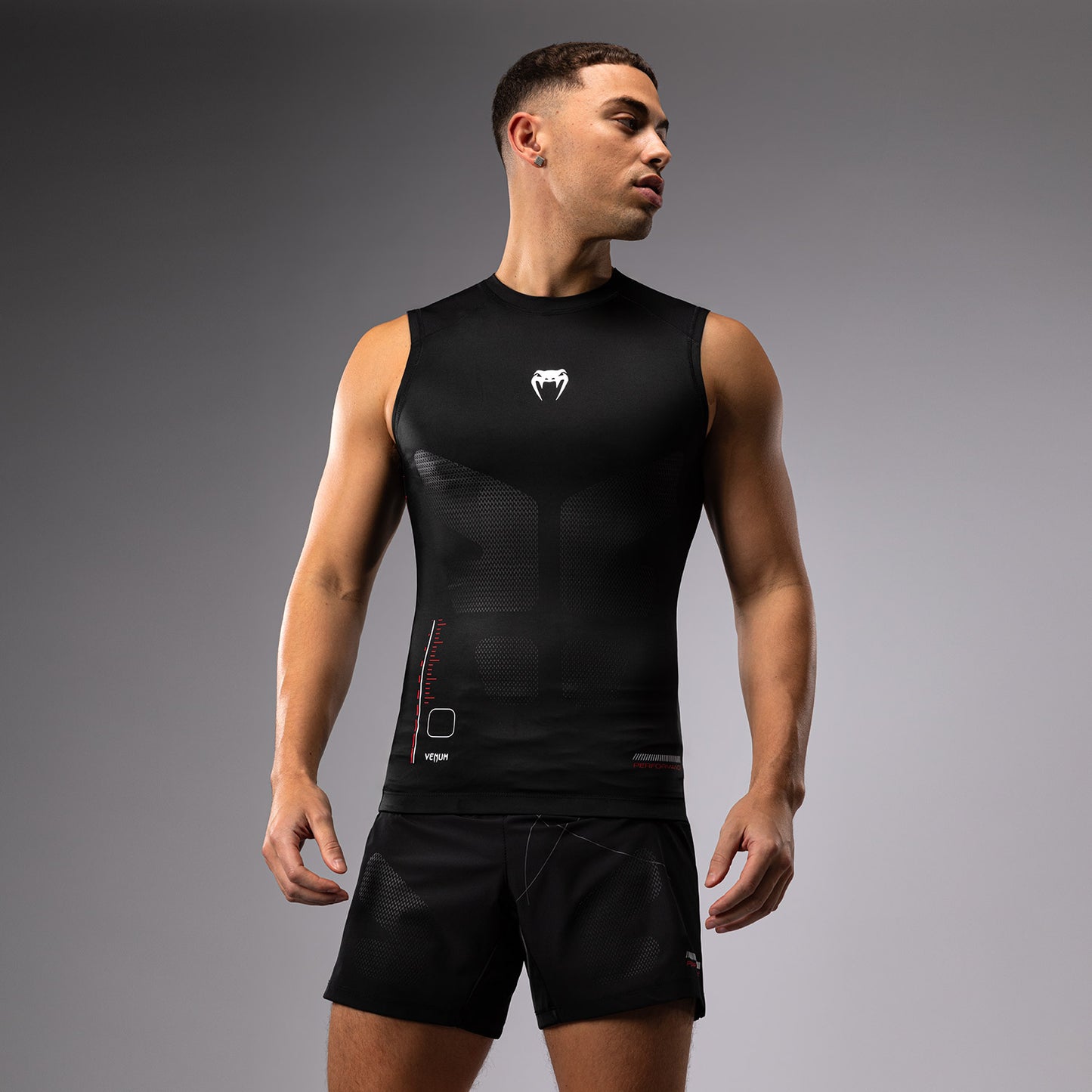 Venum Tactical XT Heren Mouwloze Rashguard - Zwart/Vuurrood
