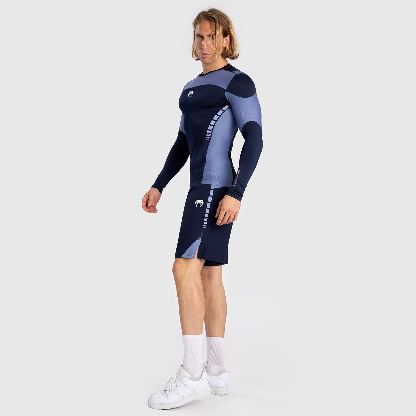 Venum Tempest Heren Rashguard Met Lange Mouwen - Marineblauw/Blauw